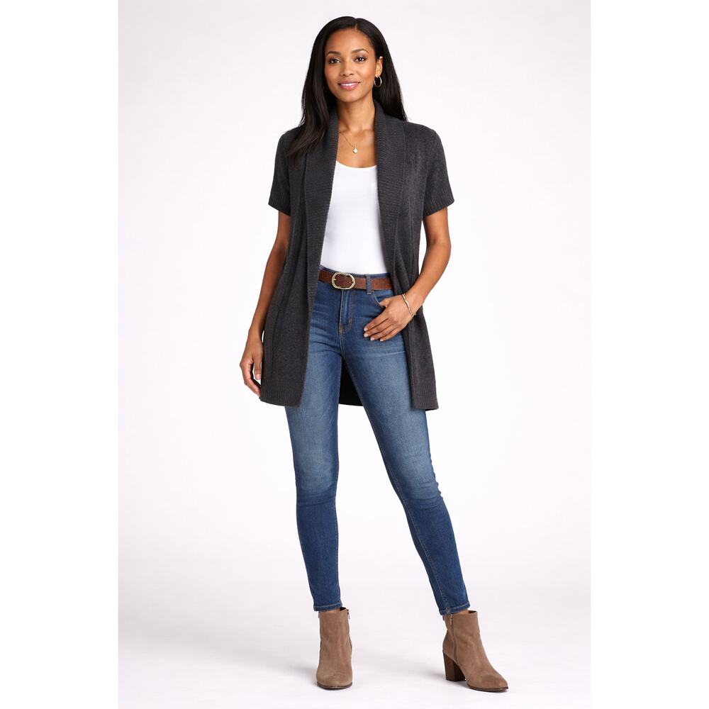 Banana Republic Womens Cardigan Short Sleeve Open Front Wool Blend Size Small